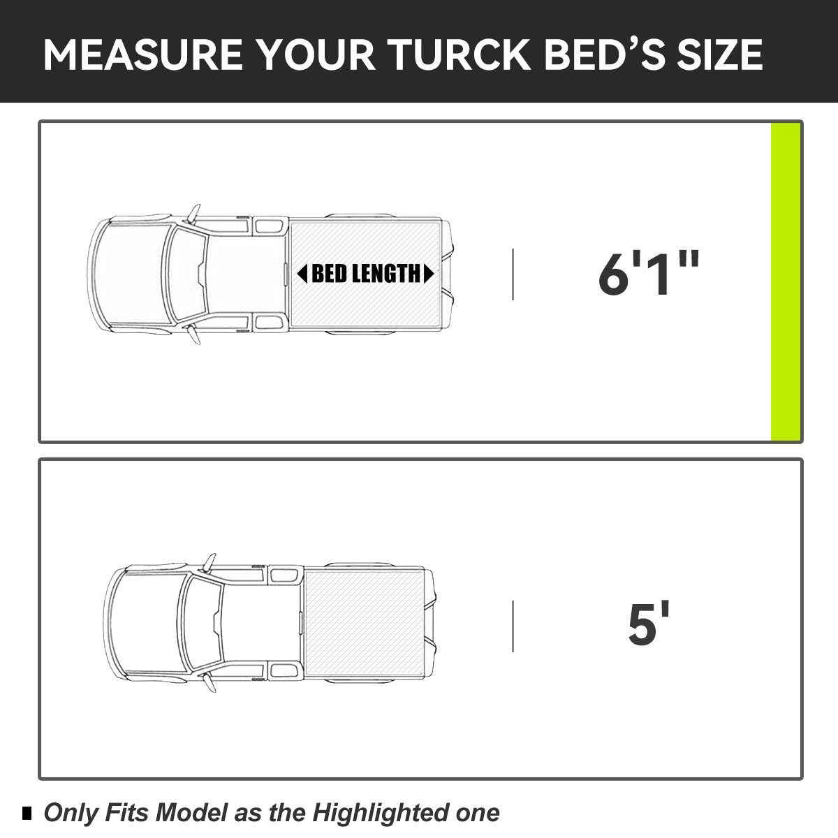 Hard 4-Fold Black Truck Tonneau Cover 05-21 Frontier (D40) 6' 1" Bed TTC-4H-022