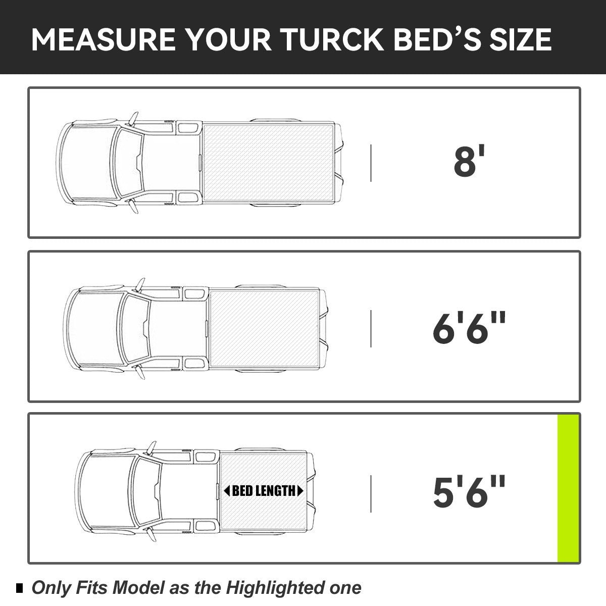 Hard 4-Fold Black Truck Tonneau Cover 07-21 Tundra XK50 5.5' Bed TTC-4H-025