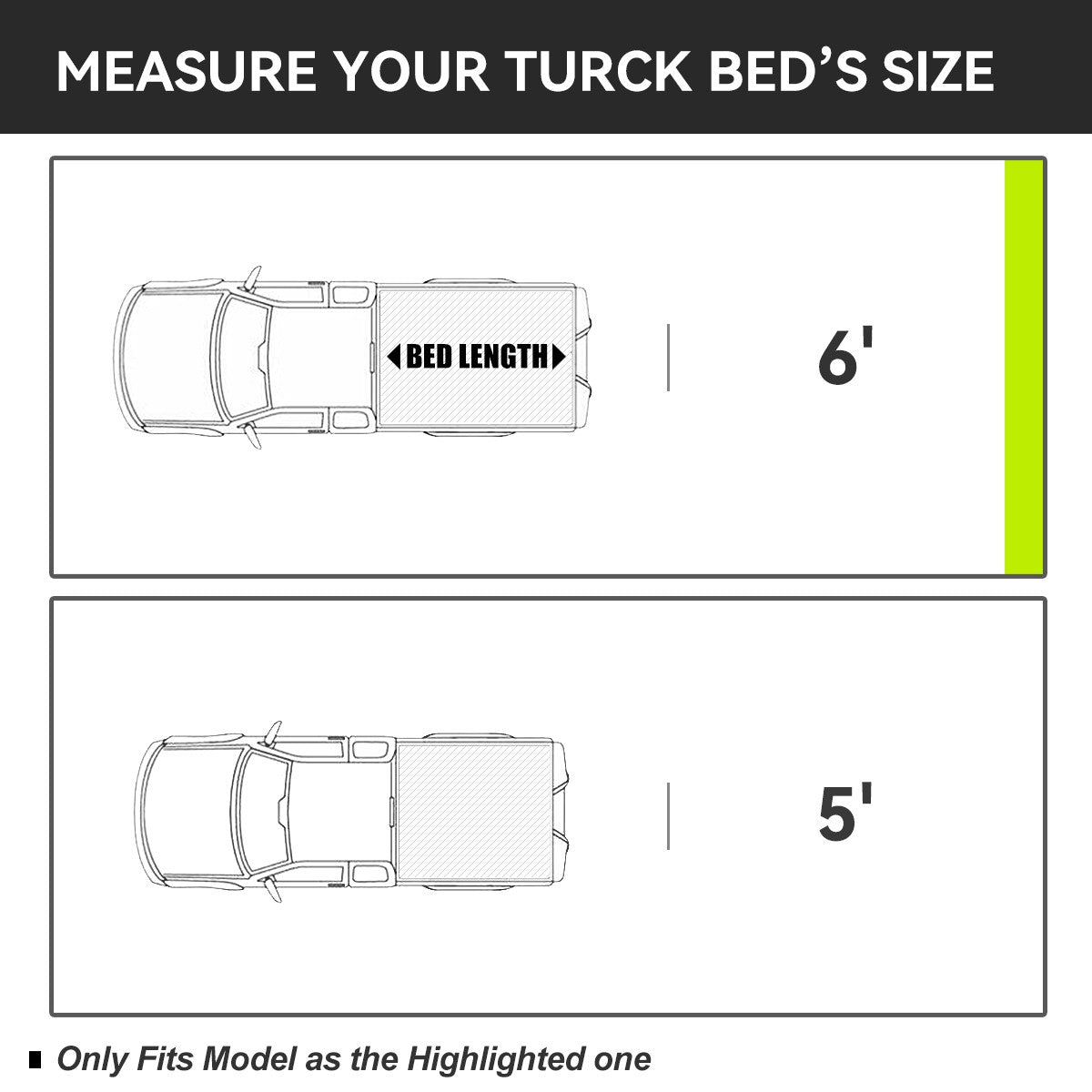 Hard 4-Fold Black Truck Tonneau Cover 89-04 Pickup/Tacoma 6' Bed TTC-4H-028