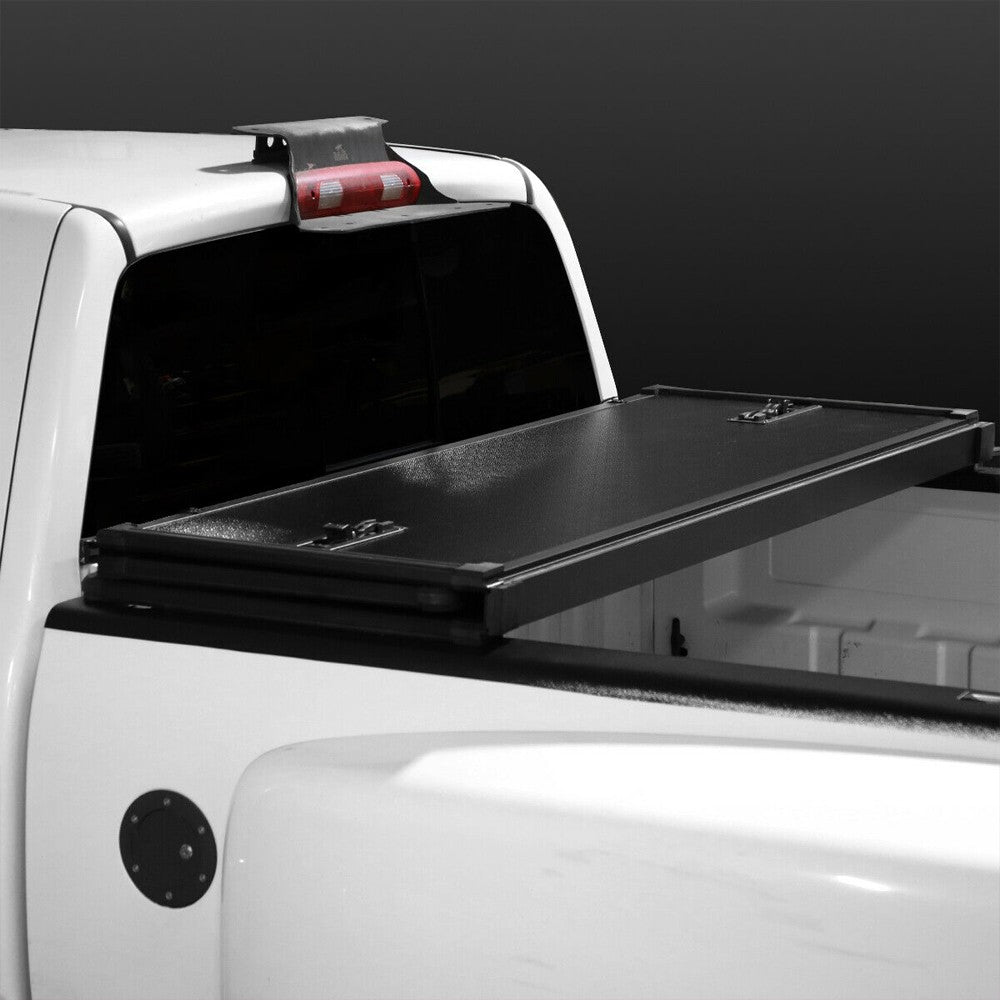 [Hard Tri 3-Fold] Black Truck Bed Tonneau Cover 20+ Sierra 2500 3500 HD 6'9" Bed