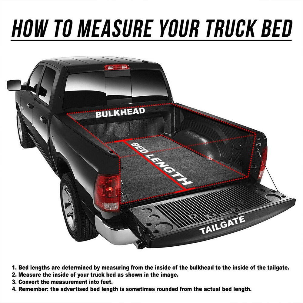 [Hard Tri 3-Fold] Black Pickup Truck Bed Tonneau Cover 05-21 Frontier 5' Bed