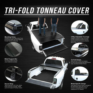 [Hard Tri 3-Fold] Pickup Truck Bed Tonneau Cover 07-21 Toyota Tundra 6.5' Bed