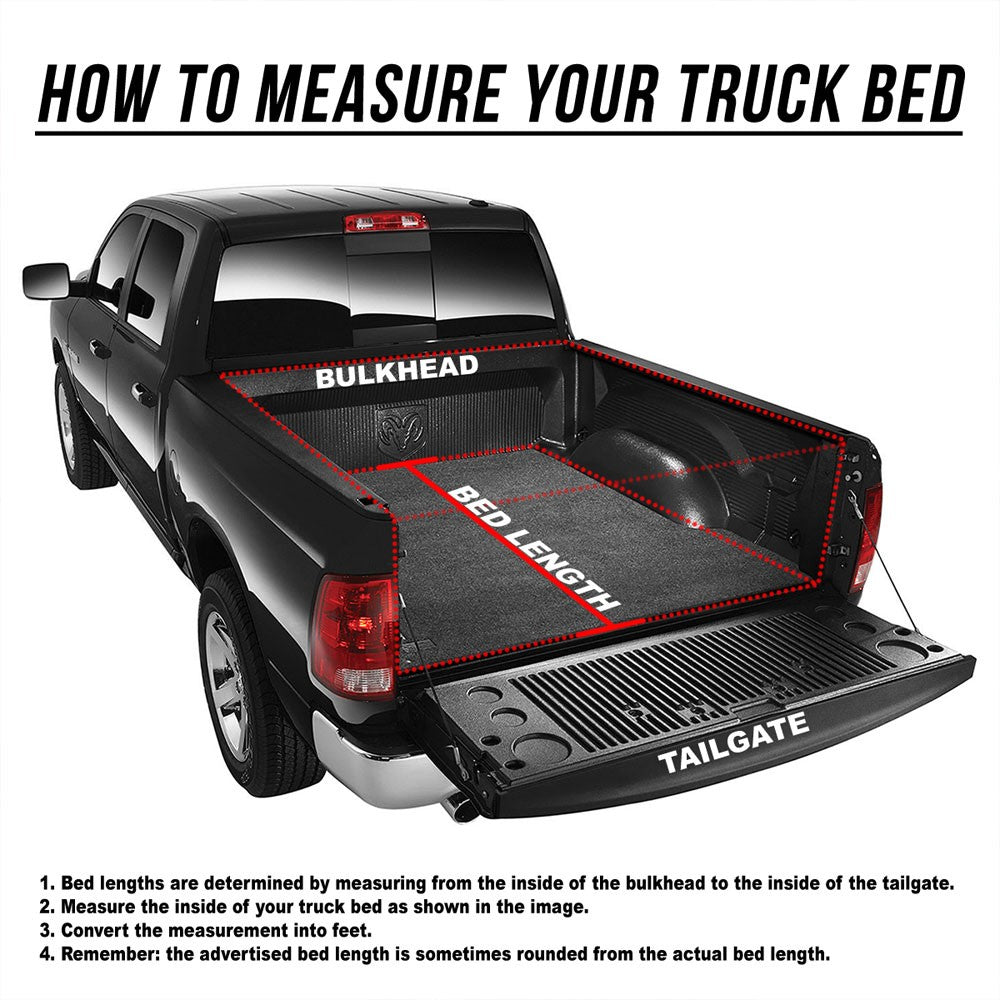 [Soft Roll-Up] Black Pickup Truck Bed Tonneau Cover 15-20 Ford F-150 8' Bed