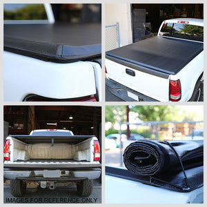[Soft Roll-Up] Black Pickup Truck Bed Tonneau Cover 04-15 Titan 5'.7" Bed