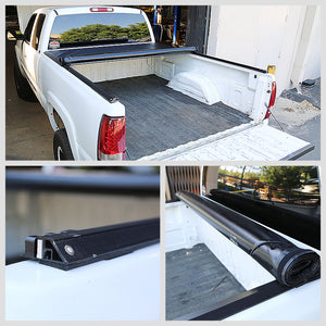 [Soft Roll-Up] Black Pickup Truck Bed Tonneau Cover 04-15 Titan 5'.7" Bed