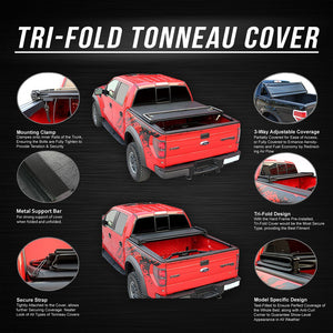 [Soft Tri 3-Fold] Truck Bed Tonneau Cover 05-21 Frontier D40 5' Bed w/o Rail