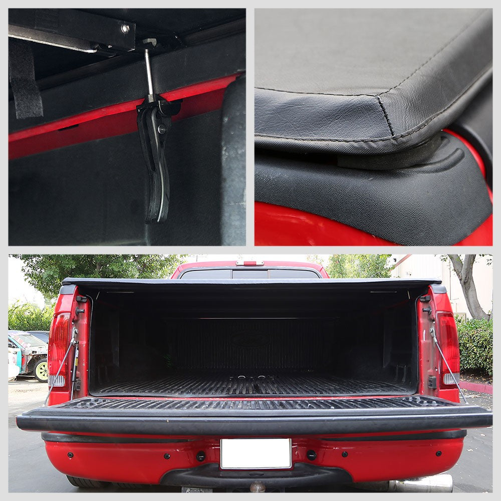 [Soft Tri 3-Fold] Black Truck Bed Tonneau Cover 16+ Tacoma N300 5' Bed w/Rail