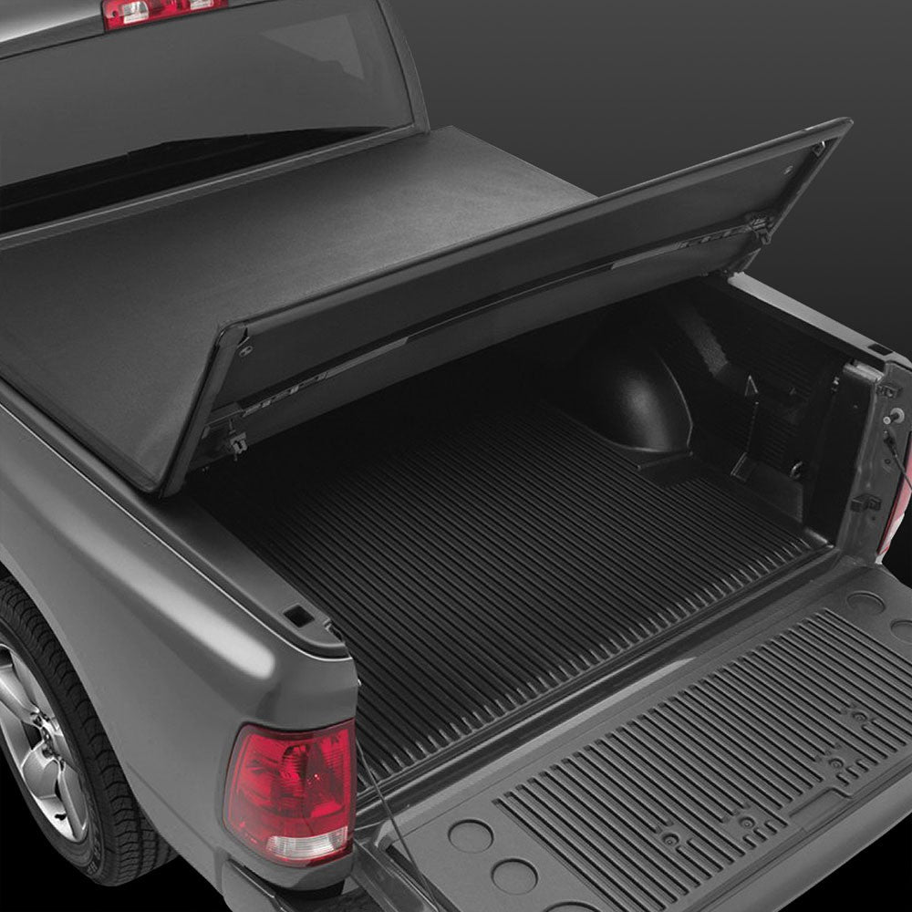 [Soft Tri 3-Fold] Black Truck Bed Tonneau Cover 04-14 F-150 5.5' Bed w/o Rail