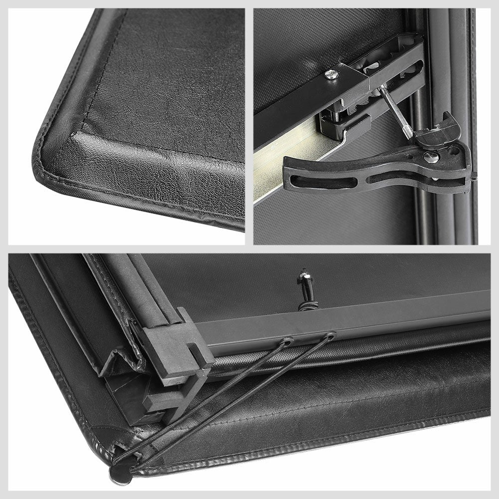 [Soft Tri 3-Fold] Black Truck Bed Tonneau Cover 04-15 Titan 5'.7" Bed w/o Rail