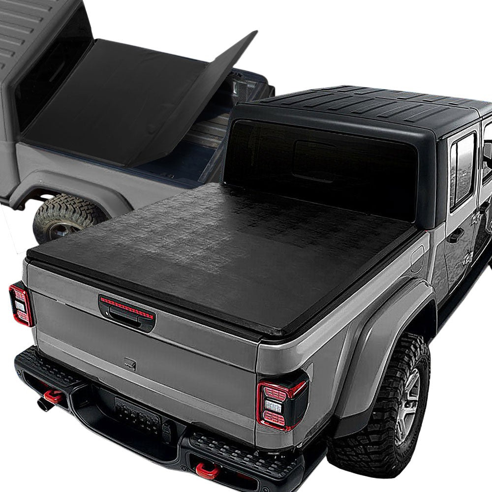 Black Soft Tri-Fold Tonneau Bed Cover 20+ Jeep Gladiator 5.5' BFC-COVC-SF3FOLD-082