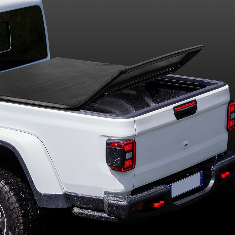 [Soft Vinyl Tri 3-Fold] Truck Bed Tonneau Cover 20+ Jeep Gladiator 5.5' Bed