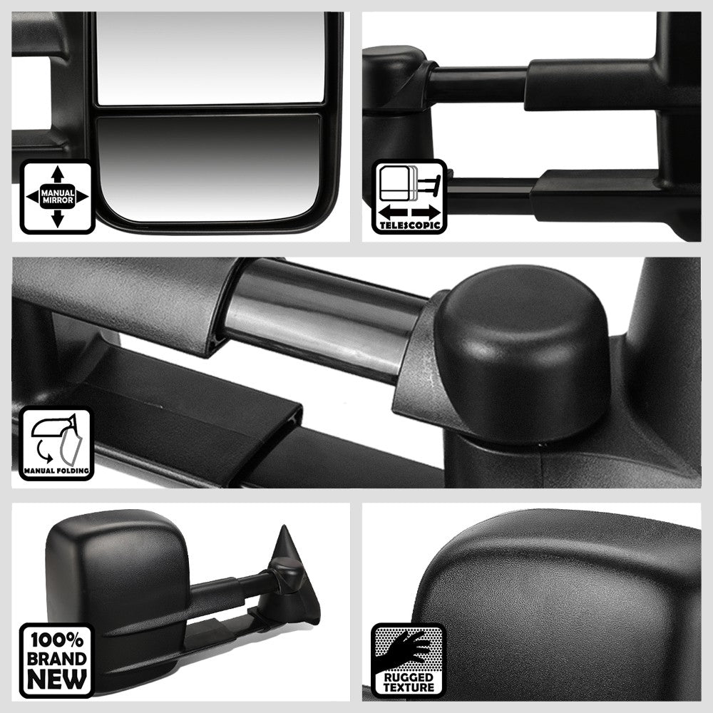 Left/Right Black Towing Side Mirror Manual Adjustment for 02-06 Escalade
