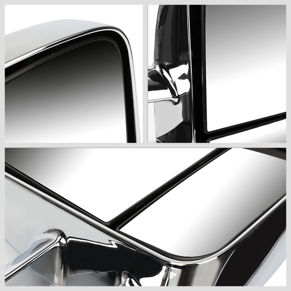Left/Right Chrome Towing Side Mirror Manual Adjustment for 02-06 Escalade
