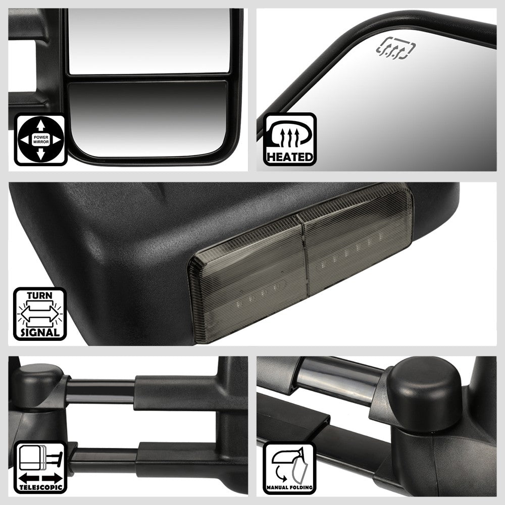 Left/Right Towing Side Mirror Powered Heated LED Turn Signal for 02-06 Escalade