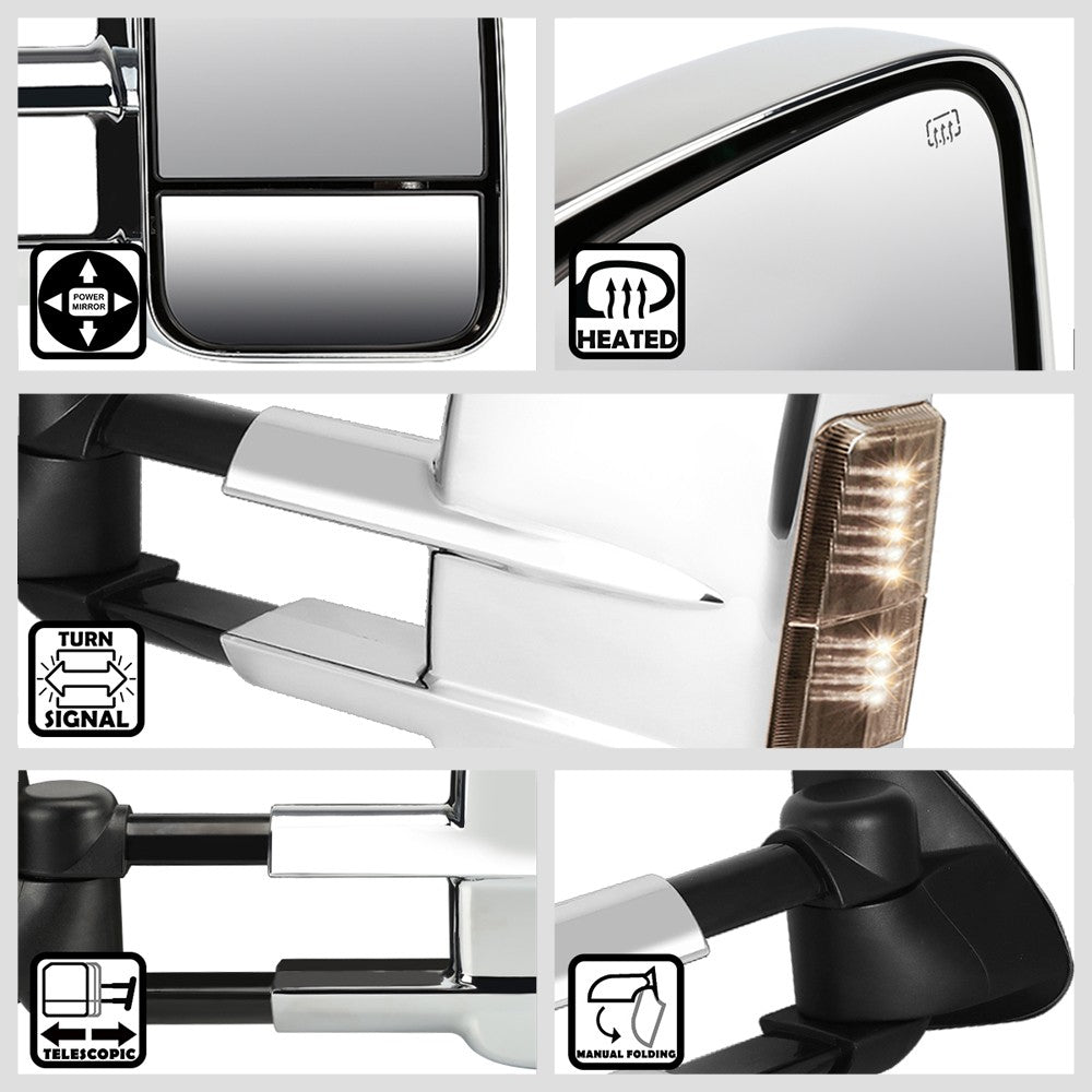 Left&Right Towing Side Mirror Powered Heated LED Turn Signal for 02-06 Escalade