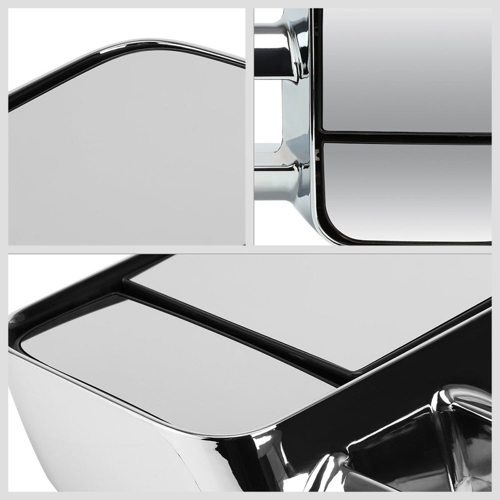 Left/Right Chrome Towing Side Mirror Powered LED Turn Signal for 97-99 F-250