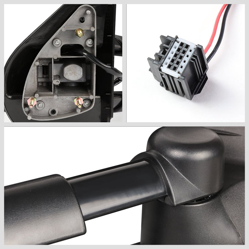 Left/Right Black Towing Side Mirror Manual+ LED Turn Signal for 07-13 Yukon