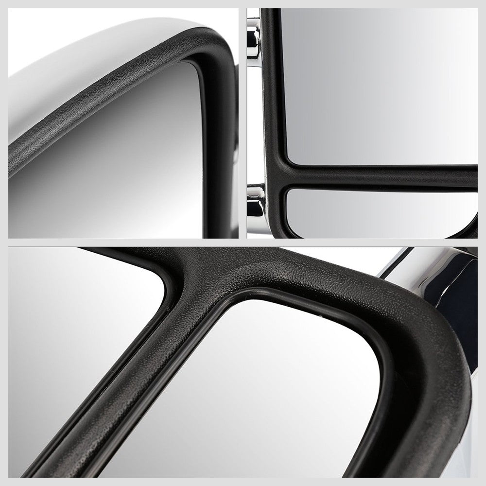 Left/Right Chrome Towing Side Mirror Manual Adjustment for 99-07 F-350 SD