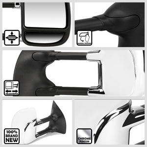 Left/Right Chrome Towing Side Mirror Manual Adjustment for 99-07 F-350 SD