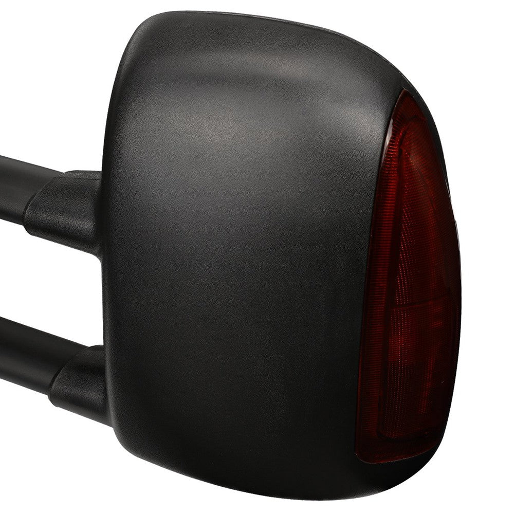 Left/Right Black Towing Side Mirror Manual+ LED Turn Signal for 99-07 F-450 SD