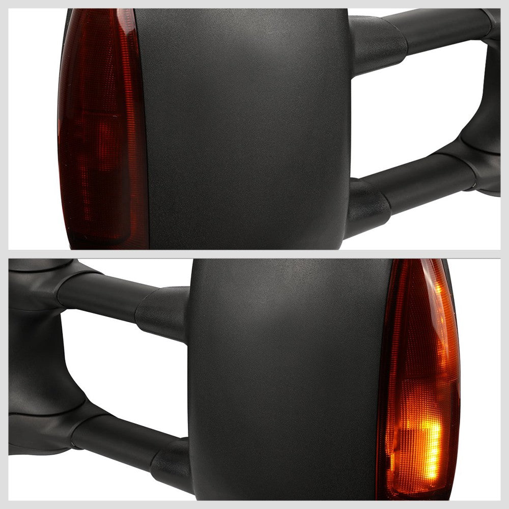 Left/Right Black Towing Side Mirror Manual+ LED Turn Signal for 99-07 F-450 SD