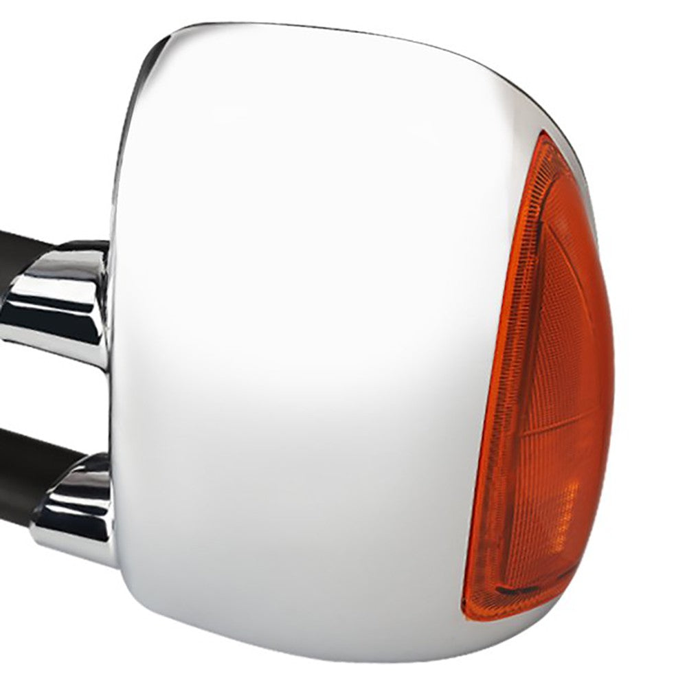 Left/Right Chrome Towing Side Mirror Manual+ LED Turn Signal for 99-07 F-250 SD