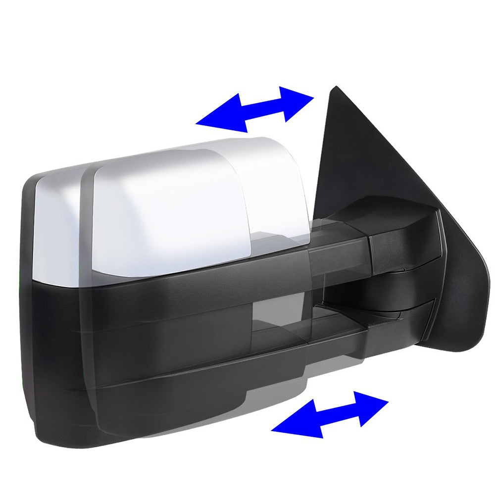 Left/Right Chrome Towing Side Mirror Powered Adjustment W/Heated for 04-14 F-150