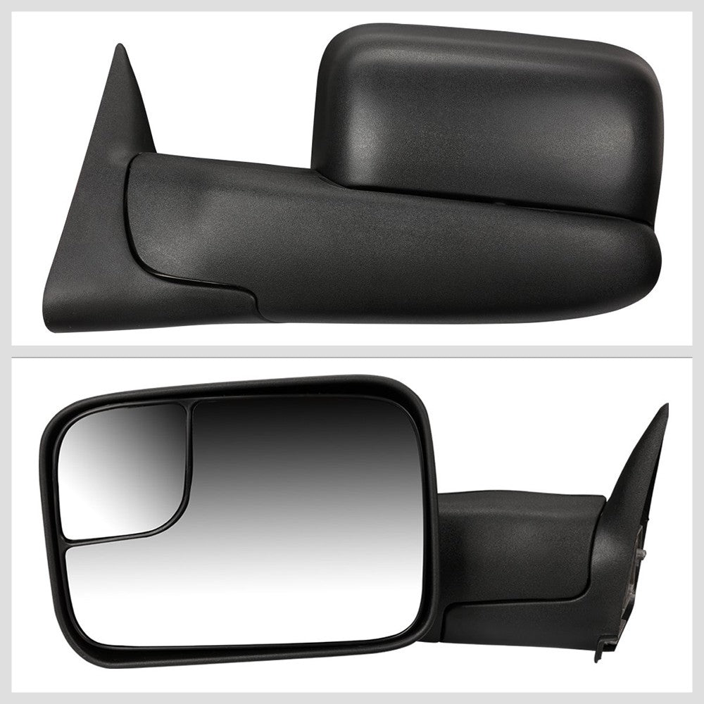 Left/Driver Black Towing Side Mirror Manual Adjustment for 94-02 Ram 2500