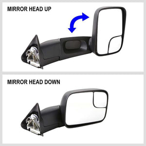 Left/Right Black Towing Side Mirror Manual Adjustment W/Heated for 94-02 Ram2500