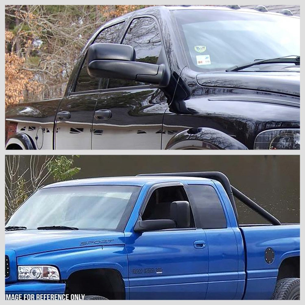 Left/Right Black Towing Side Mirror Manual Adjustment W/Heated for 94-02 Ram2500