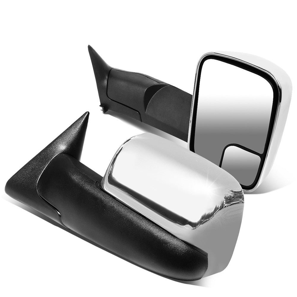 Left/Right Chrome Towing Side Mirror Manual Adjustment 94-02 Ram 3500 BFC-VMIR-011-T222-CH