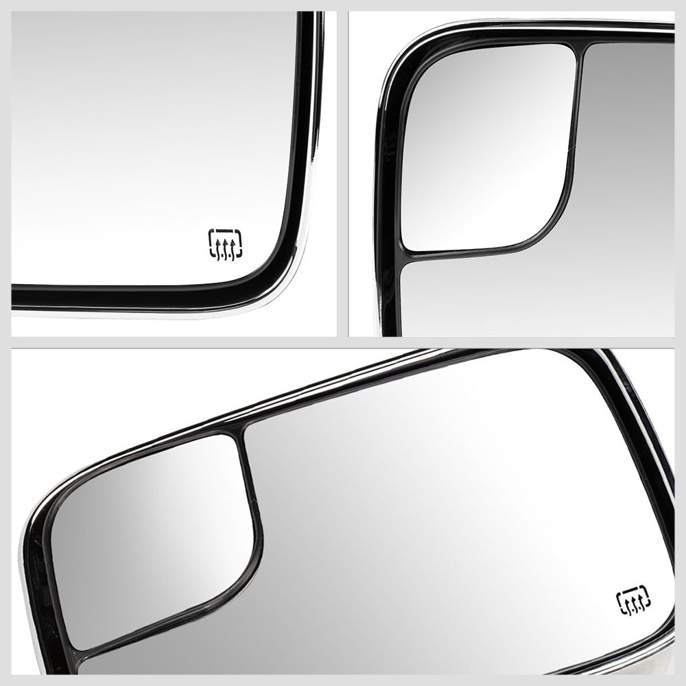 Left/Right Chrome Towing Side Mirror Powered W/Heated for 98-02 Ram2500