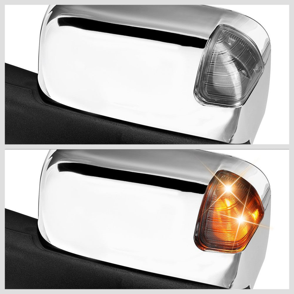 Left/Right Chrome Towing Side Mirror Manual+ LED Turn Signal for 03-09 Ram 3500