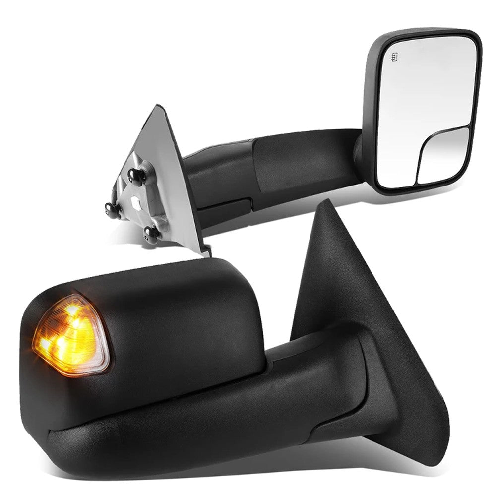 Left/Right Towing Side Mirror Powered Adjustment+ Heated 03-09 Ram2500 BFC-VMIR-012-T888-BK-SM