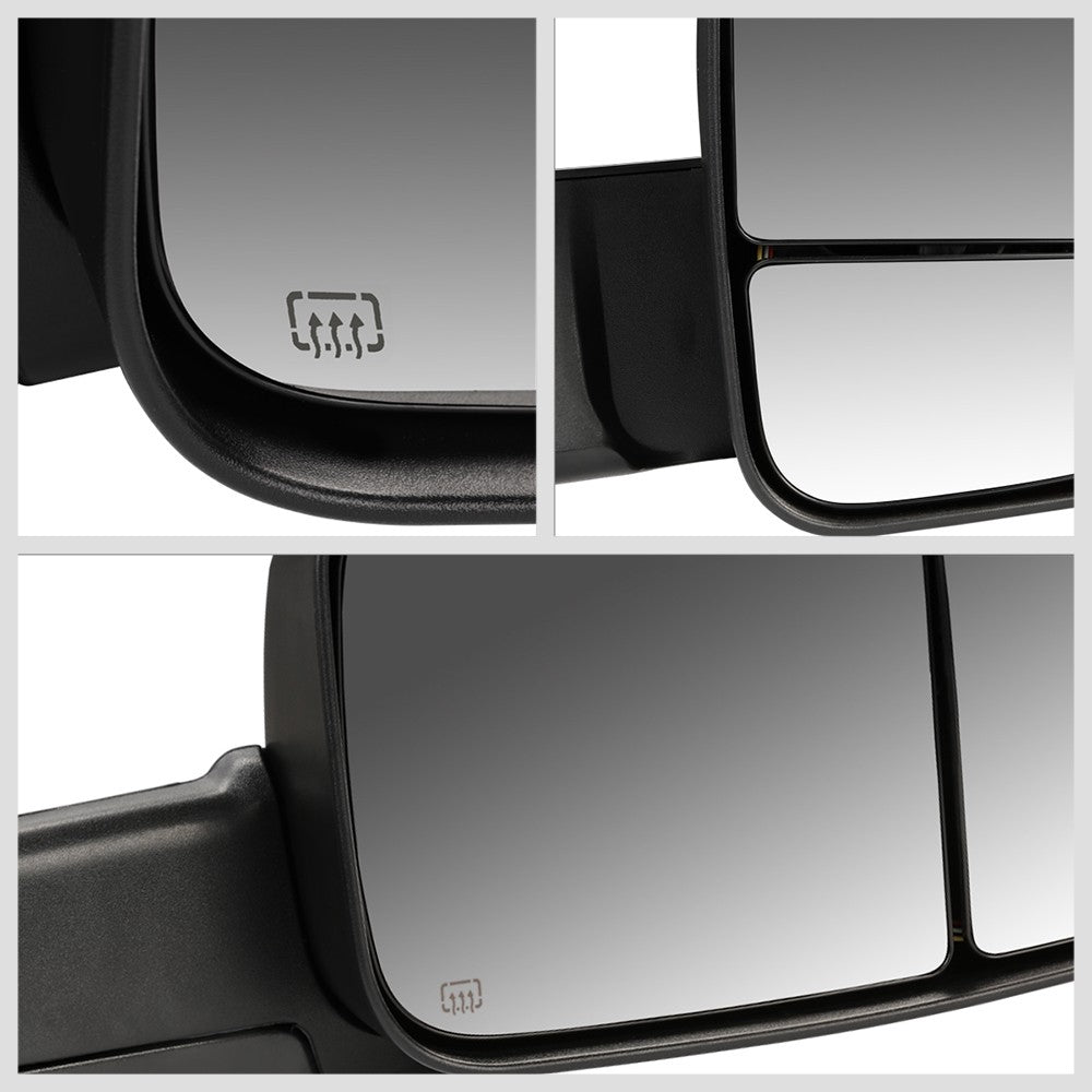 Left/Right Black Towing Side Mirror Powered W/Heated for 03-09 Ram3500