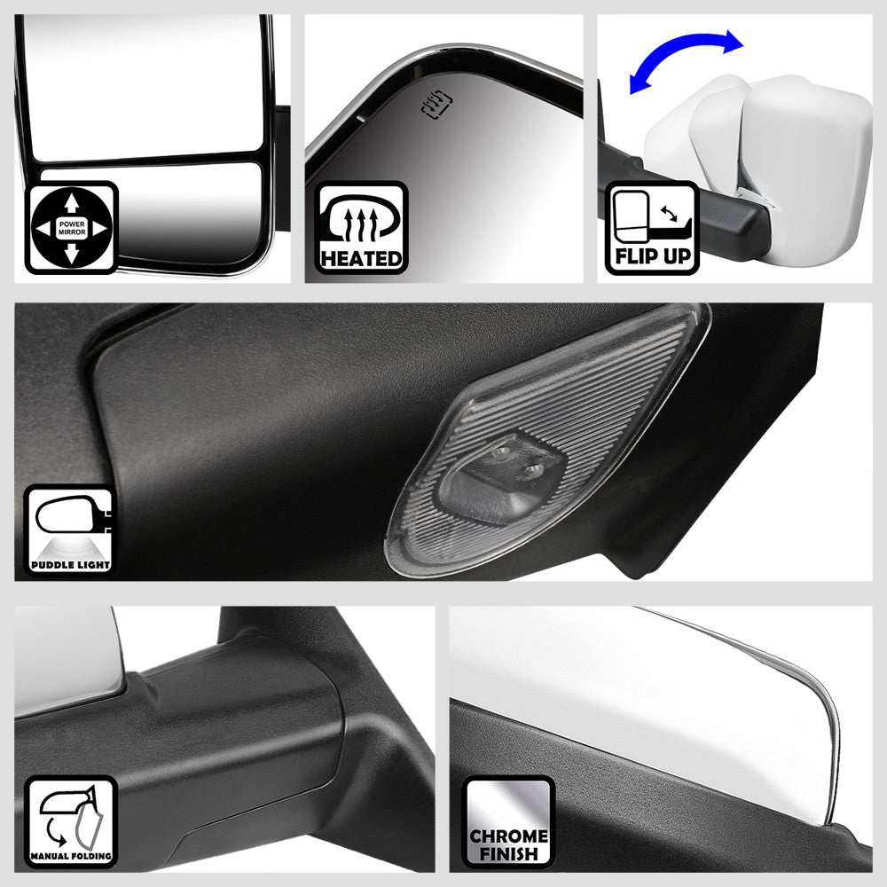 Left/Right Towing Side Mirror Powered W/Heated W/Puddle Light for 09-10 Ram 1500