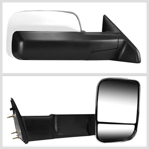 Left/Right Chrome Towing Side Mirror Manual+ W/Puddle Light for 09-10 Ram 2500