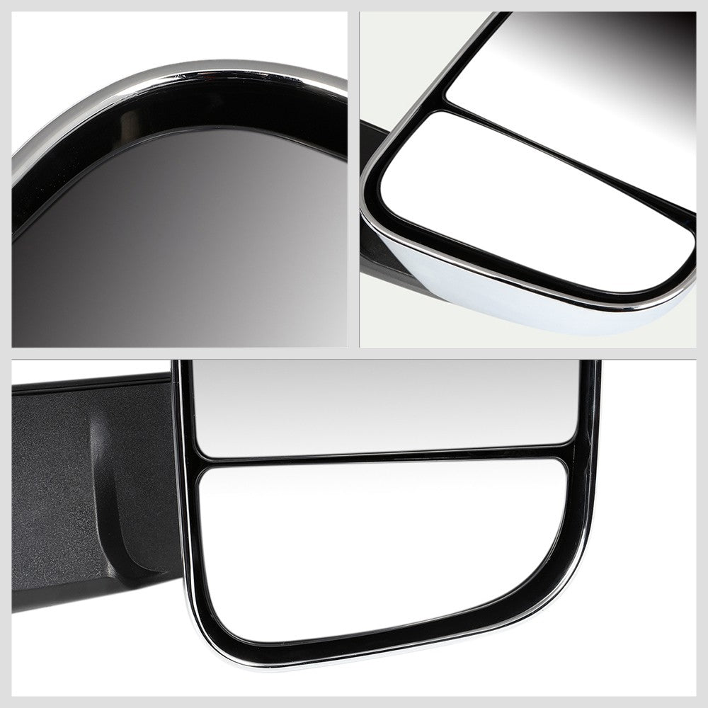 Left/Right Chrome Towing Side Mirror Manual+ W/Puddle Light for 09-10 Ram 2500