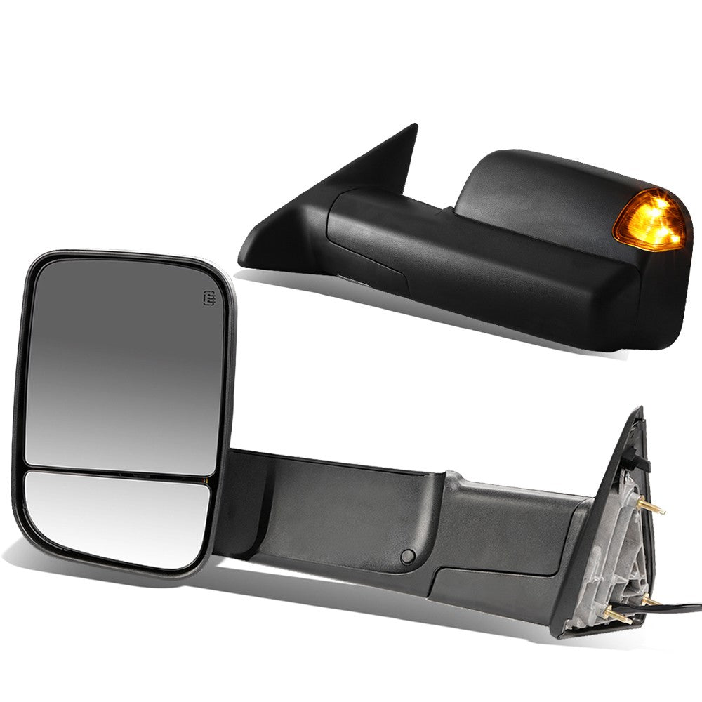 Left/Right Towing Side Mirror Powered Adjustment Heated 09-10 Ram 1500 BFC-VMIR-013-T888-BK-AM