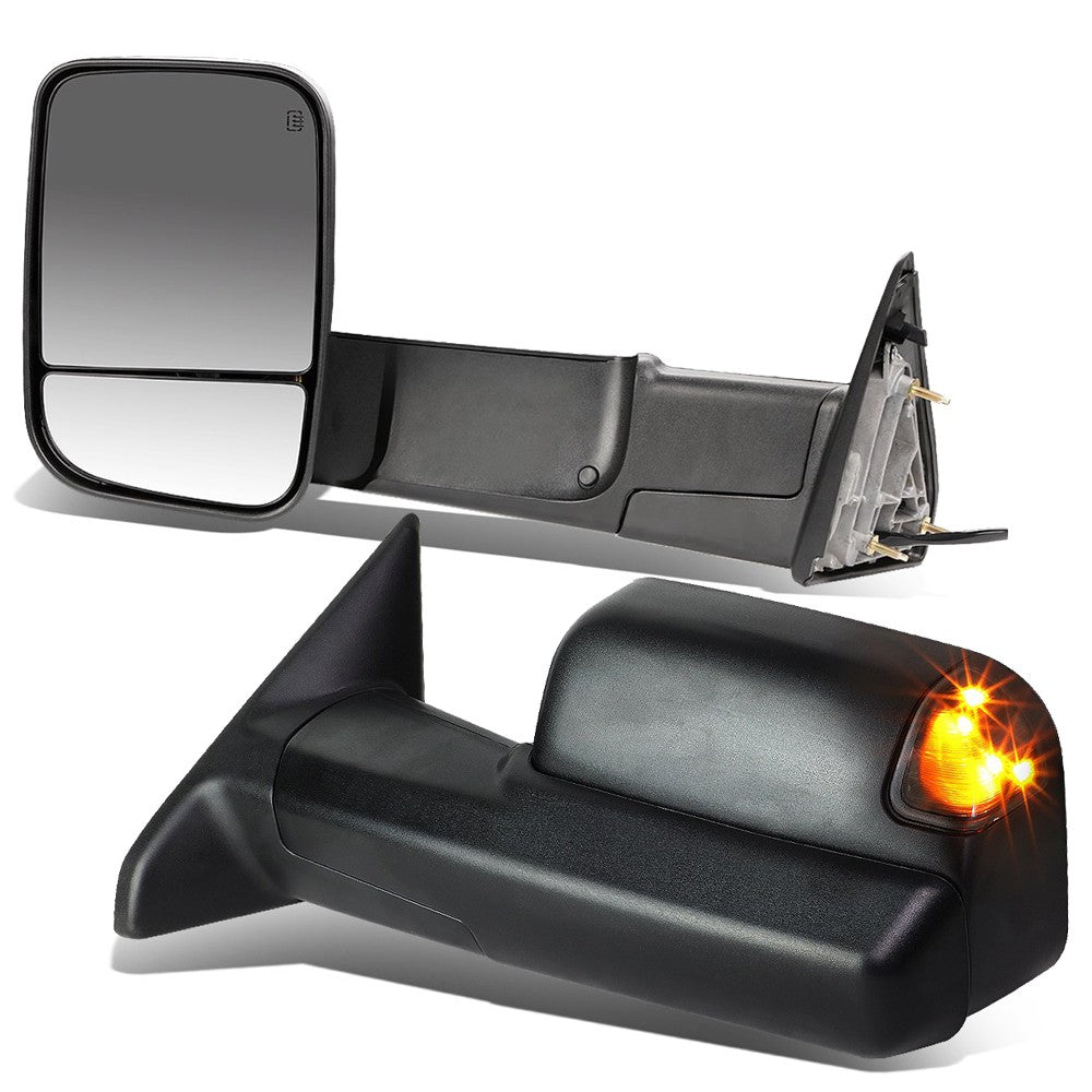 Left/Right Towing Side Mirror Powered Heated Turn Signal 09-10 Ram3500 BFC-VMIR-013-T888-BK-SM