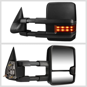Left/Right Black Towing Side Mirror Manual+ LED Turn Signal for 03-06 Escalade
