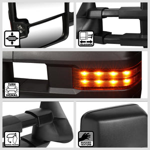Left/Right Black Towing Side Mirror Manual+ LED Turn Signal for 03-06 Escalade