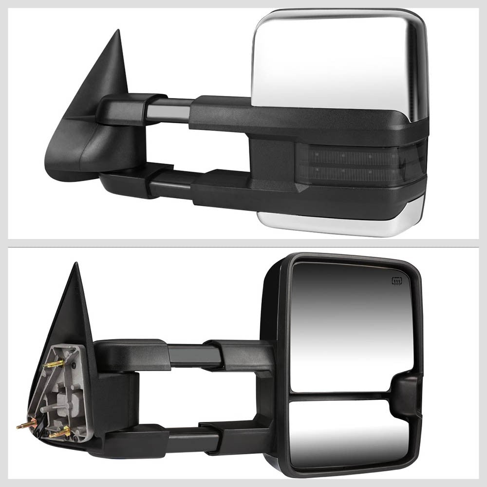 Left/Right Towing Side Mirror Powered+ W/Heated LED Turn Signal for 03-06 Yukon