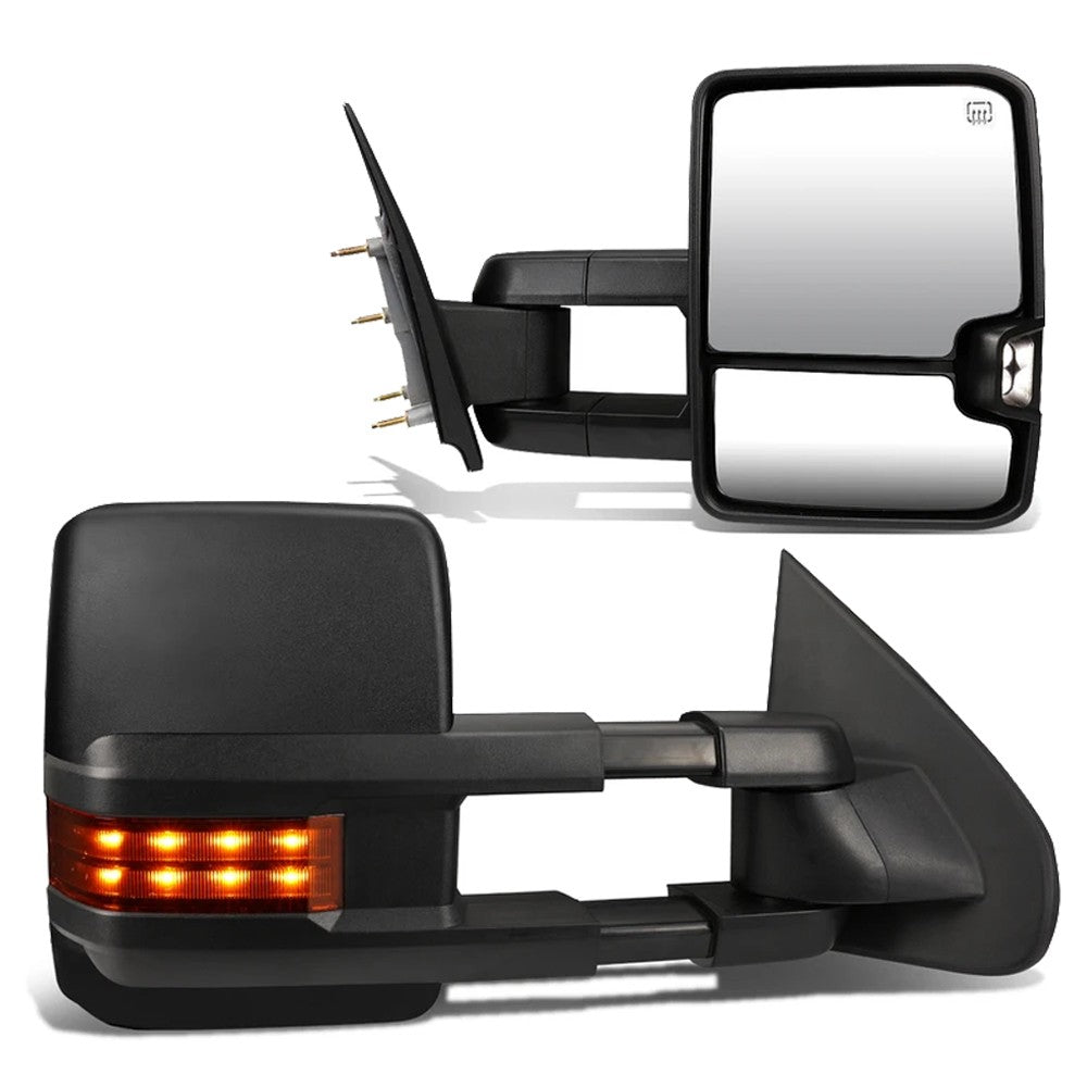 Left/Right Towing Side Mirror Powered+ Heated 14-17 Silverado 1500 BFC-VMIR-016-T888-BK-AM