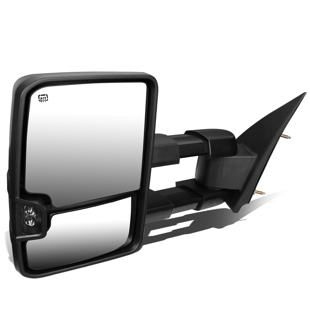 Left Black Towing Side Mirror Heated Turn Signal 15-17 Sierra 1500 BFC-VMIR-016-T888-BK-SM-L