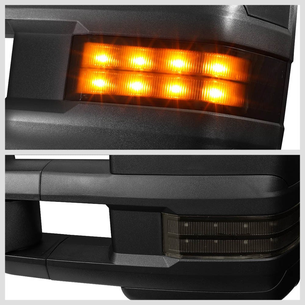 Left Black Towing Side Mirror Powered W/Heated Turn Signal for 15-17 Sierra 1500