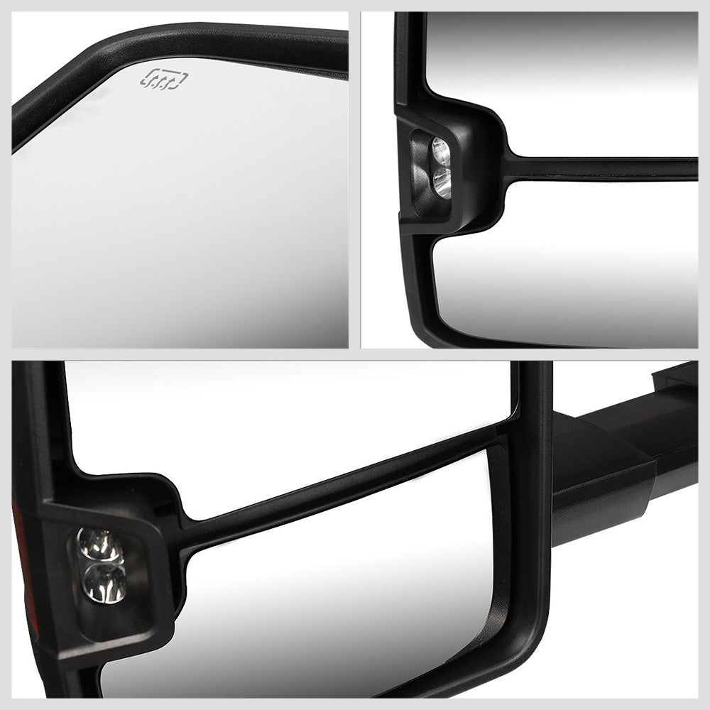 Left Black Towing Side Mirror Powered W/Heated Turn Signal for 15-17 Sierra 1500
