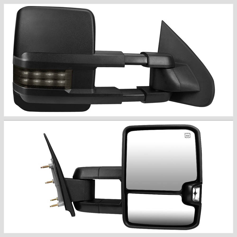Right Towing Side Mirror Powered+ W/Heated LED Turn Signal for 15-17 Sierra 1500