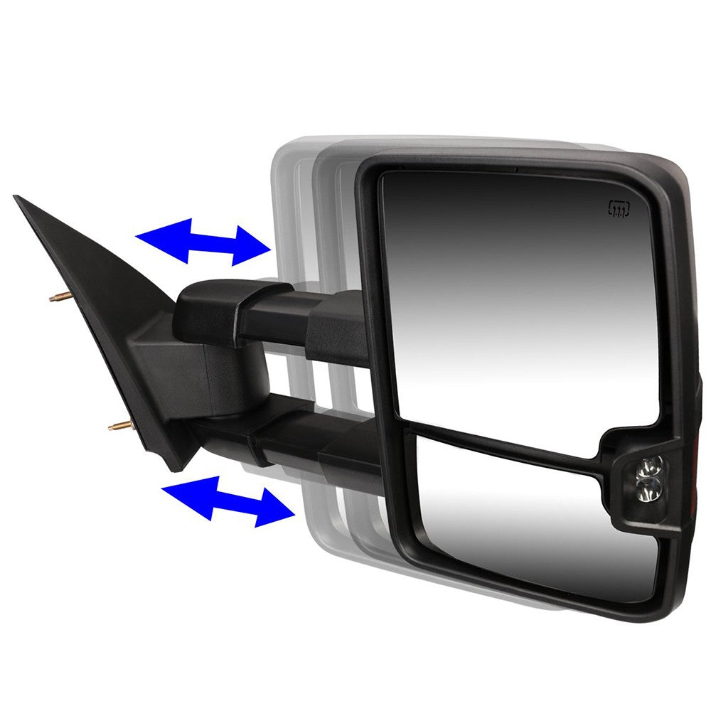 Right Towing Side Mirror Powered+ W/Heated LED Turn Signal for 15-17 Sierra 1500