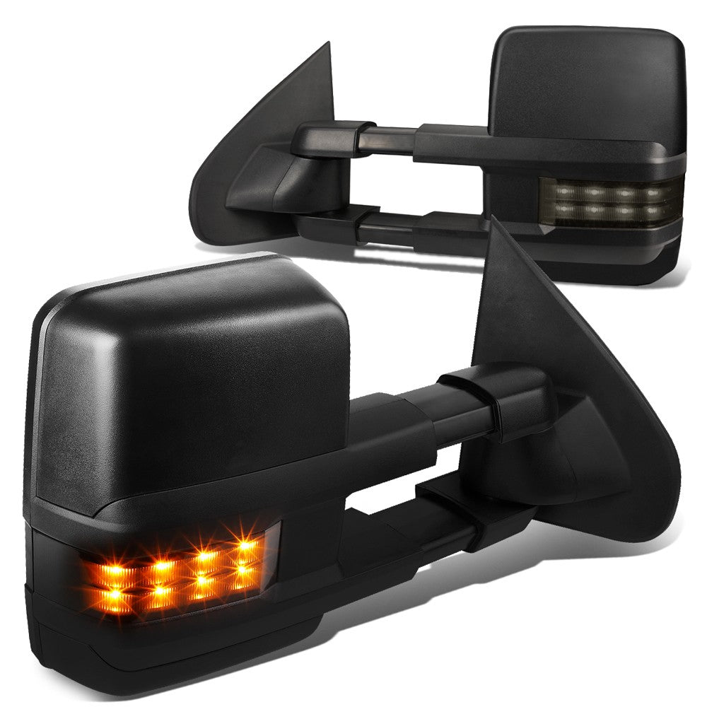 Left/Right Towing Side Mirror Heated Turn Signal 15-17 Sierra 1500 BFC-VMIR-016-T888-BK-SM